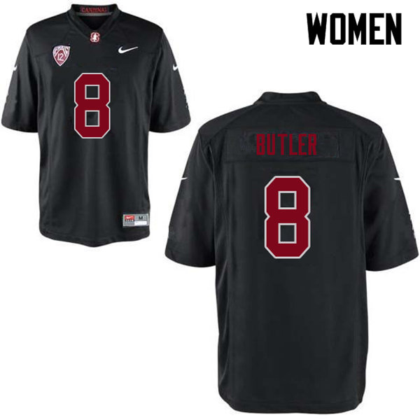 Women #8 Treyjohn Butler Stanford Cardinal College Football Jerseys Sale-Black